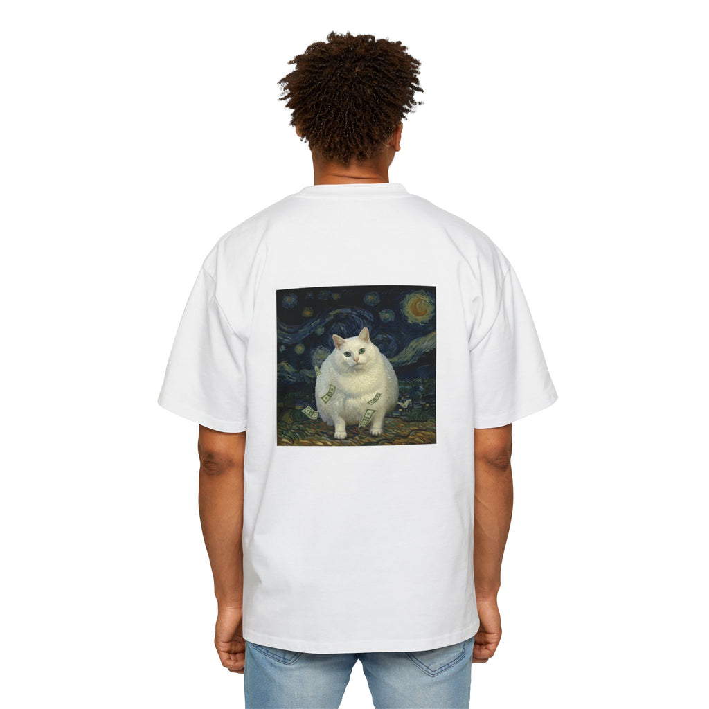 Oversized Tee — 'Cat Gogh' Graphic Shirt