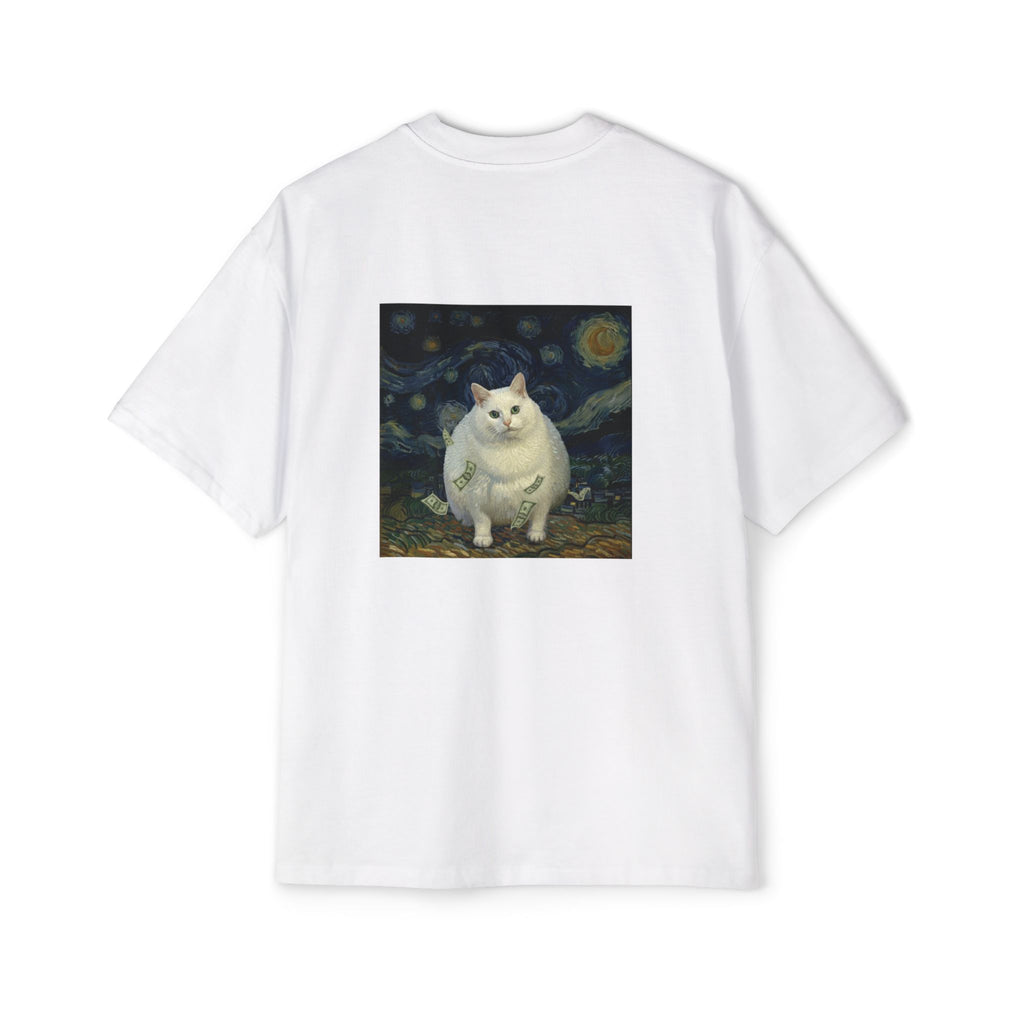Oversized Tee — 'Cat Gogh' Graphic Shirt