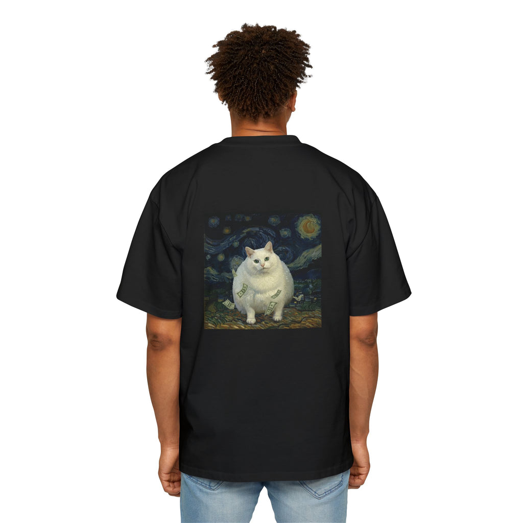 Oversized Tee — 'Cat Gogh' Graphic Shirt