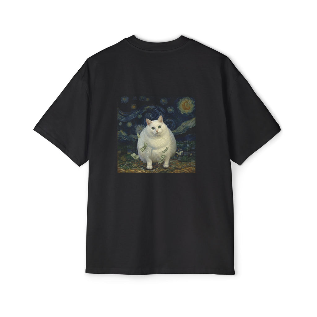 Oversized Tee — 'Cat Gogh' Graphic Shirt