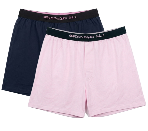 4067 Men's Relaxing Underwear - Bubble Pink & Midnight Blue (2-Piece Pack)
