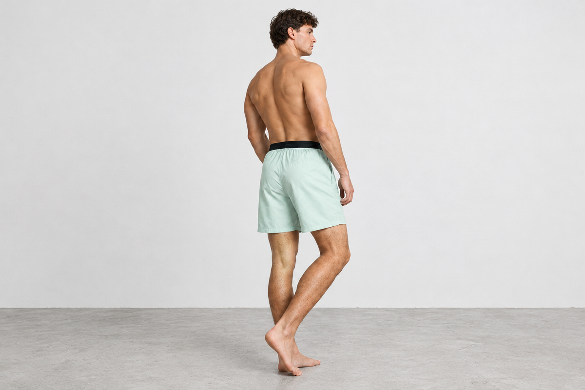 4067 Men's Relaxing Boxer Shorts- Matcha Latte & Black (2-Piece Pack)