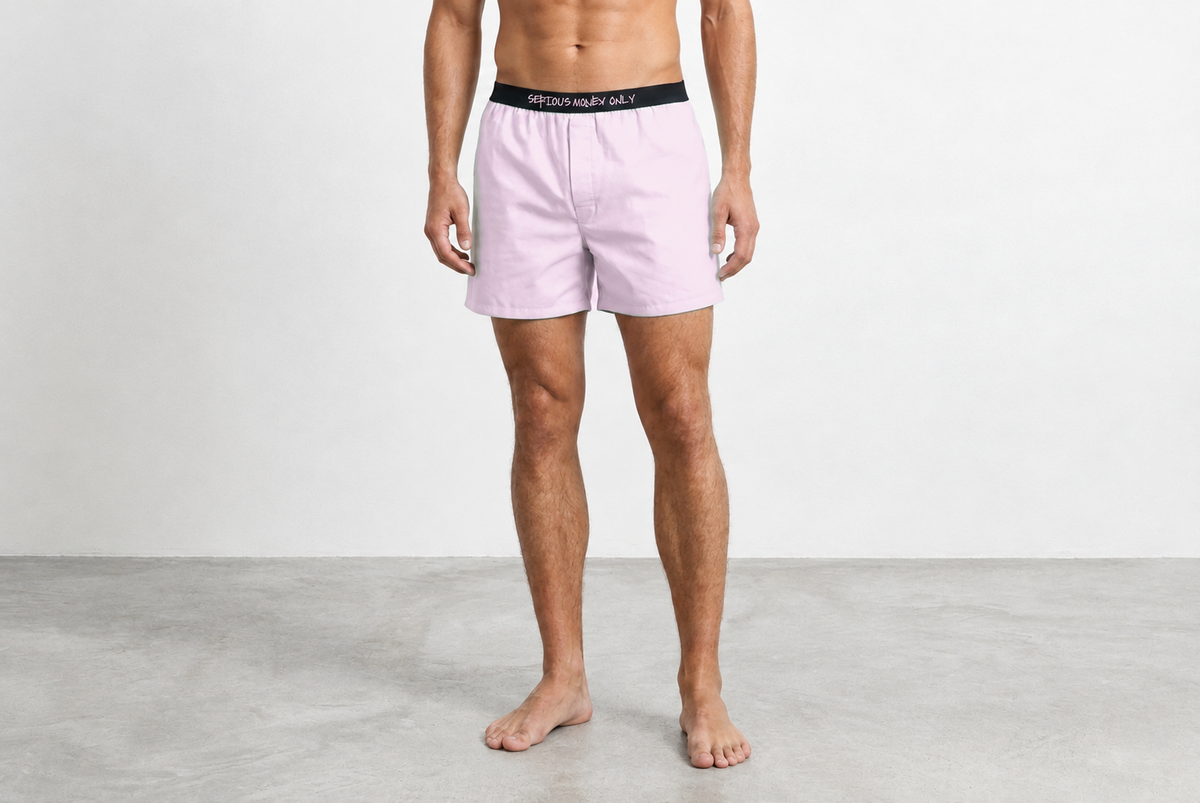 4067 Men's Relaxing Boxer Shorts- Bubble Pink & Midnight Blue (2-Piece Pack)
