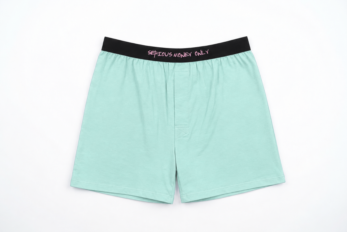 4067 Men's Relaxing Boxer Shorts- Matcha Latte & Black (2-Piece Pack)