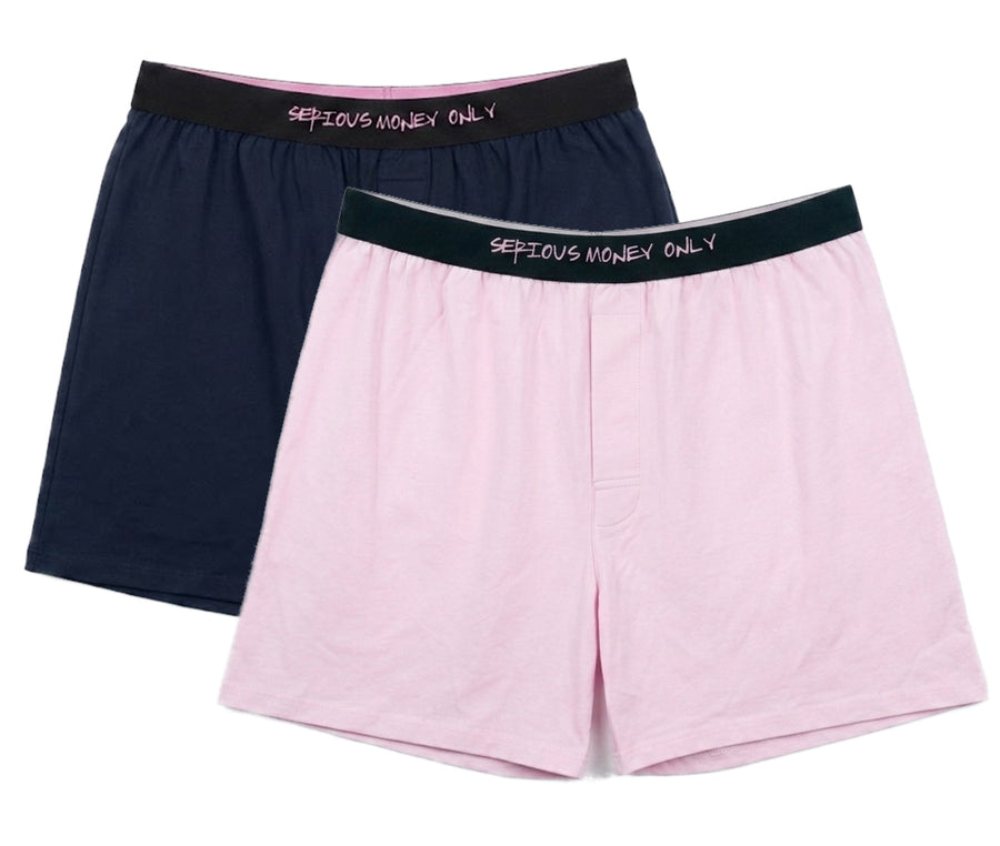 4067 Men's Relaxing Underwear - Bubble Pink & Midnight Blue (2-Piece Pack)