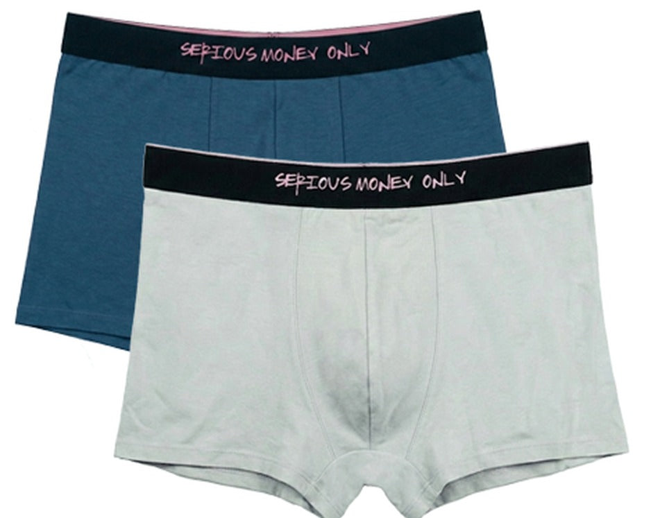 Slate blue and mist grey boxer briefs